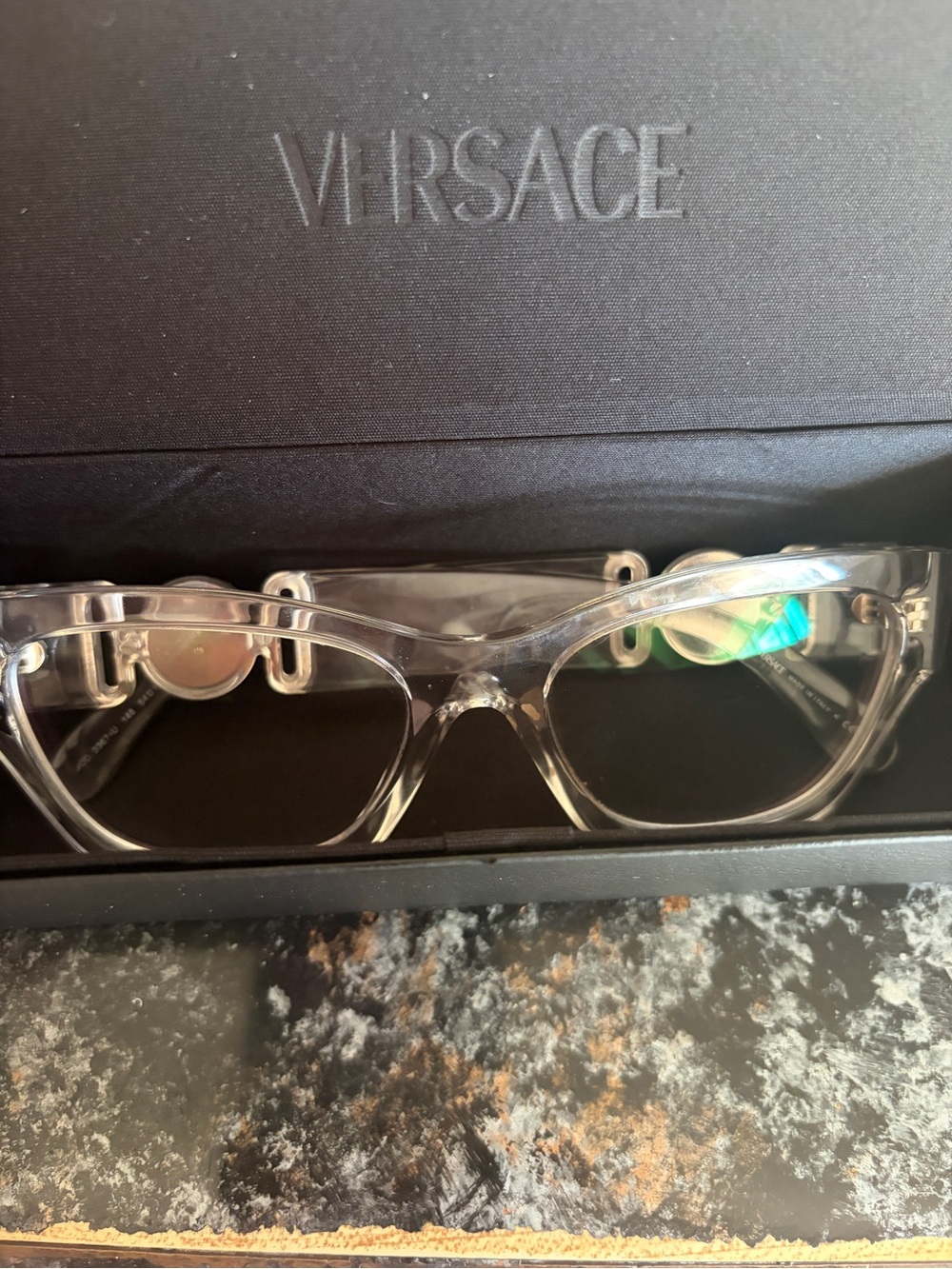 Versace Transparent Cat-Eye Optical Glasses